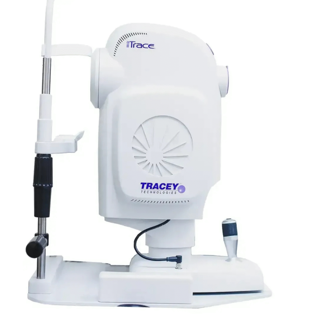 Image of eye scanner, eye clinic, eye doctor