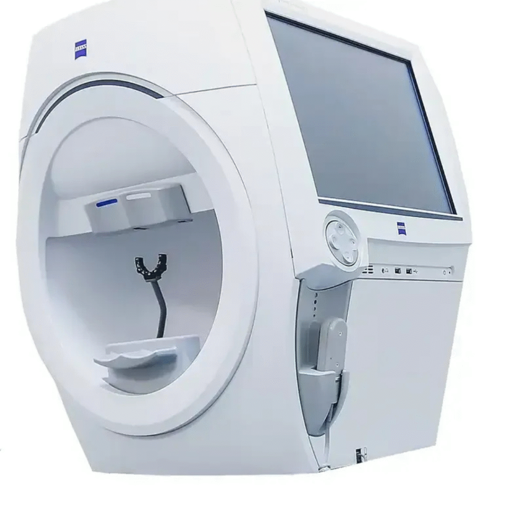Image of eye scanner, eye clinic, eye doctor