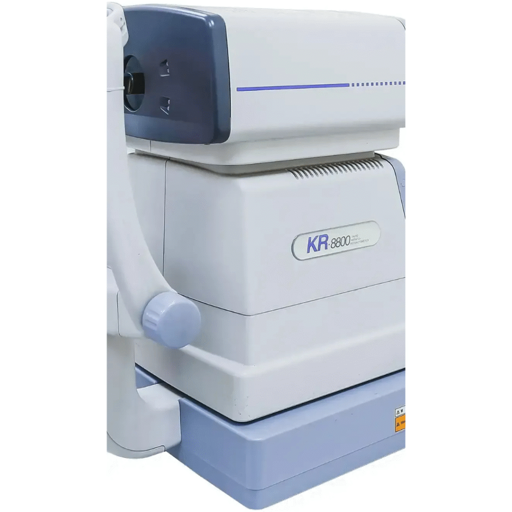 Image of eye scanner, eye clinic, eye doctor